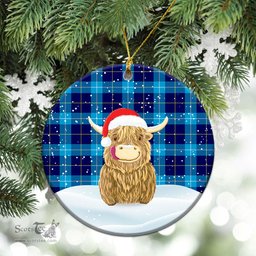 Scottish McKerrell Tartan Christmas Ceramic Ornament - Highland Cows Style - Tartan Plaid Christmas Decor Scottish Plaid Tartan Plaid - ScotsTee - scotstee.com