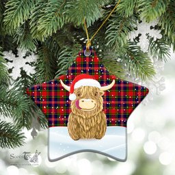 Scottish MacPherson Modern Tartan Christmas Ceramic Ornament - Highland Cows Style - Tartan Plaid Christmas Decor Scottish Plaid Tartan Plaid - ScotsTee - scotstee.com