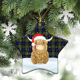 Scottish MacLaren Modern Tartan Christmas Ceramic Ornament - Highland Cows Style - Tartan Plaid Christmas Decor Scottish Plaid Tartan Plaid - ScotsTee - scotstee.com