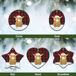 Scottish Leith Tartan Christmas Ceramic Ornament - Highland Cows Style - Tartan Plaid Christmas Decor Scottish Plaid Tartan Plaid - ScotsTee - scotstee.com