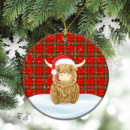 Scottish Langlands Tartan Christmas Ceramic Ornament - Highland Cows Style - Tartan Plaid Christmas Decor Scottish Plaid Tartan Plaid - ScotsTee - scotstee.com