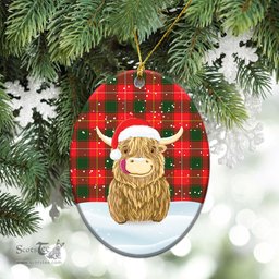 Scottish MacFie Tartan Christmas Ceramic Ornament - Highland Cows Style - Tartan Plaid Christmas Decor Scottish Plaid Tartan Plaid - ScotsTee - scotstee.com