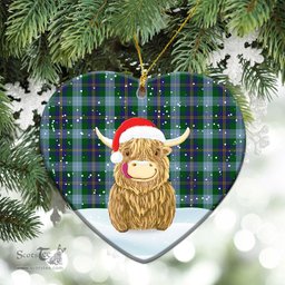 Scottish Porteous Tartan Christmas Ceramic Ornament - Highland Cows Style - Tartan Plaid Christmas Decor Scottish Plaid Tartan Plaid - ScotsTee - scotstee.com