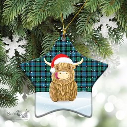Scottish Mitchell Ancient Tartan Christmas Ceramic Ornament - Highland Cows Style - Tartan Plaid Christmas Decor Scottish Plaid Tartan Plaid - ScotsTee - scotstee.com