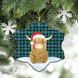 Scottish Mitchell Ancient Tartan Christmas Ceramic Ornament - Highland Cows Style - Tartan Plaid Christmas Decor Scottish Plaid Tartan Plaid - ScotsTee - scotstee.com