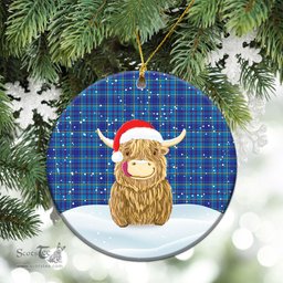 Scottish Mercer Modern Tartan Christmas Ceramic Ornament - Highland Cows Style - Tartan Plaid Christmas Decor Scottish Plaid Tartan Plaid - ScotsTee - scotstee.com