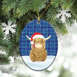 Scottish Mercer Modern Tartan Christmas Ceramic Ornament - Highland Cows Style - Tartan Plaid Christmas Decor Scottish Plaid Tartan Plaid - ScotsTee - scotstee.com