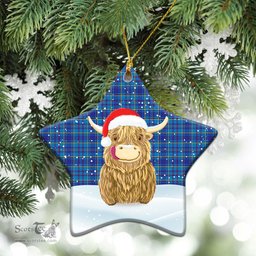 Scottish Mercer Modern Tartan Christmas Ceramic Ornament - Highland Cows Style - Tartan Plaid Christmas Decor Scottish Plaid Tartan Plaid - ScotsTee - scotstee.com
