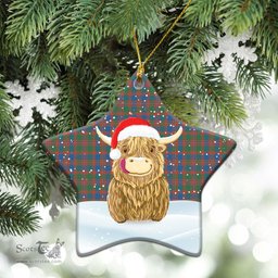Scottish MacIntyre Ancient Tartan Christmas Ceramic Ornament - Highland Cows Style - Tartan Plaid Christmas Decor Scottish Plaid Tartan Plaid - ScotsTee - scotstee.com