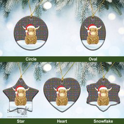 Scottish MacIntyre Ancient Tartan Christmas Ceramic Ornament - Highland Cows Style - Tartan Plaid Christmas Decor Scottish Plaid Tartan Plaid - ScotsTee - scotstee.com