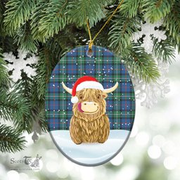 Scottish MacPhail Hunting Ancient Tartan Christmas Ceramic Ornament - Highland Cows Style - Tartan Plaid Christmas Decor Scottish Plaid Tartan Plaid - ScotsTee - scotstee.com