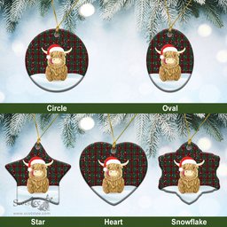Scottish Redpath Tartan Christmas Ceramic Ornament - Highland Cows Style - Tartan Plaid Christmas Decor Scottish Plaid Tartan Plaid - ScotsTee - scotstee.com
