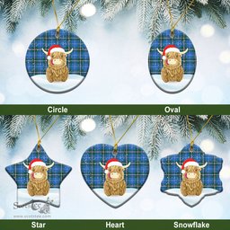Scottish McLucas Tartan Christmas Ceramic Ornament - Highland Cows Style - Tartan Plaid Christmas Decor Scottish Plaid Tartan Plaid - ScotsTee - scotstee.com