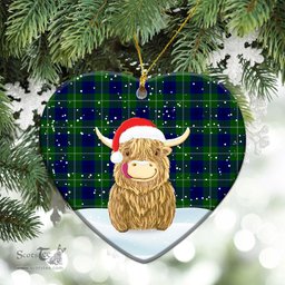 Scottish Oliphant Modern Tartan Christmas Ceramic Ornament - Highland Cows Style - Tartan Plaid Christmas Decor Scottish Plaid Tartan Plaid - ScotsTee - scotstee.com