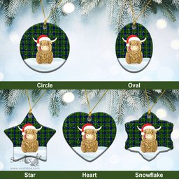 Scottish Rollo Modern Tartan Christmas Ceramic Ornament - Highland Cows Style - Tartan Plaid Christmas Decor Scottish Plaid Tartan Plaid - ScotsTee - scotstee.com
