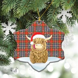 Scottish MacFarlane Ancient Tartan Christmas Ceramic Ornament - Highland Cows Style - Tartan Plaid Christmas Decor Scottish Plaid Tartan Plaid - ScotsTee - scotstee.com