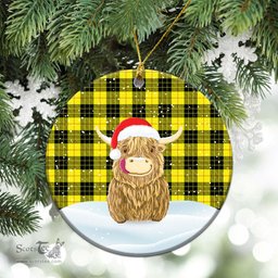 Scottish MacLeod of Lewis Modern Tartan Christmas Ceramic Ornament - Highland Cows Style - Tartan Plaid Christmas Decor Scottish Plaid Tartan Plaid - ScotsTee - scotstee.com