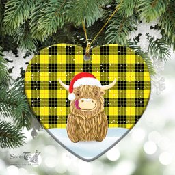 Scottish MacLeod of Lewis Modern Tartan Christmas Ceramic Ornament - Highland Cows Style - Tartan Plaid Christmas Decor Scottish Plaid Tartan Plaid - ScotsTee - scotstee.com