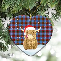 Scottish Skirving Tartan Christmas Ceramic Ornament - Highland Cows Style - Tartan Plaid Christmas Decor Scottish Plaid Tartan Plaid - ScotsTee - scotstee.com