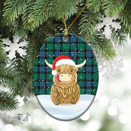 Scottish Stewart Old Ancient Tartan Christmas Ceramic Ornament - Highland Cows Style - Tartan Plaid Christmas Decor Scottish Plaid Tartan Plaid - ScotsTee - scotstee.com