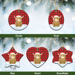 Scottish Seton Modern Tartan Christmas Ceramic Ornament - Highland Cows Style - Tartan Plaid Christmas Decor Scottish Plaid Tartan Plaid - ScotsTee - scotstee.com