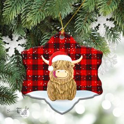 Scottish Wemyss Modern Tartan Christmas Ceramic Ornament - Highland Cows Style - Tartan Plaid Christmas Decor Scottish Plaid Tartan Plaid - ScotsTee - scotstee.com
