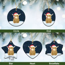 Scottish Sempill Modern Tartan Christmas Ceramic Ornament - Highland Cows Style - Tartan Plaid Christmas Decor Scottish Plaid Tartan Plaid - ScotsTee - scotstee.com