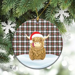 Scottish Stewart Dress Modern Tartan Christmas Ceramic Ornament - Highland Cows Style - Tartan Plaid Christmas Decor Scottish Plaid Tartan Plaid - ScotsTee - scotstee.com