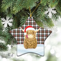 Scottish Stewart Dress Modern Tartan Christmas Ceramic Ornament - Highland Cows Style - Tartan Plaid Christmas Decor Scottish Plaid Tartan Plaid - ScotsTee - scotstee.com