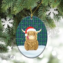 Scottish Shaw Ancient Tartan Christmas Ceramic Ornament - Highland Cows Style - Tartan Plaid Christmas Decor Scottish Plaid Tartan Plaid - ScotsTee - scotstee.com