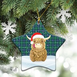 Scottish Shaw Ancient Tartan Christmas Ceramic Ornament - Highland Cows Style - Tartan Plaid Christmas Decor Scottish Plaid Tartan Plaid - ScotsTee - scotstee.com