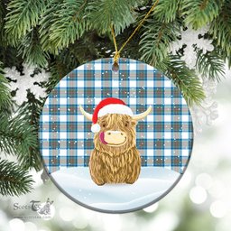 Scottish Stewart Muted Blue Tartan Christmas Ceramic Ornament - Highland Cows Style - Tartan Plaid Christmas Decor Scottish Plaid Tartan Plaid - ScotsTee - scotstee.com
