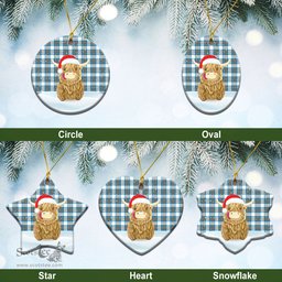 Scottish Stewart Muted Blue Tartan Christmas Ceramic Ornament - Highland Cows Style - Tartan Plaid Christmas Decor Scottish Plaid Tartan Plaid - ScotsTee - scotstee.com