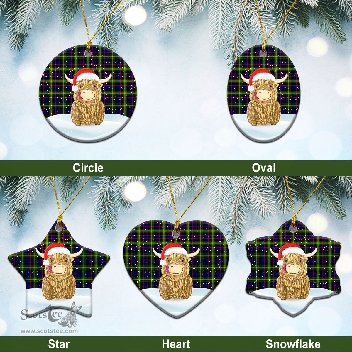 Scottish Watson Modern Tartan Christmas Ceramic Ornament - Highland Cows Style - Tartan Plaid Christmas Decor Scottish Plaid Tartan Plaid - ScotsTee - scotstee.com