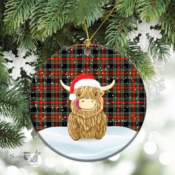 Scottish Stewart Black Tartan Christmas Ceramic Ornament - Highland Cows Style - Tartan Plaid Christmas Decor Scottish Plaid Tartan Plaid - ScotsTee - scotstee.com