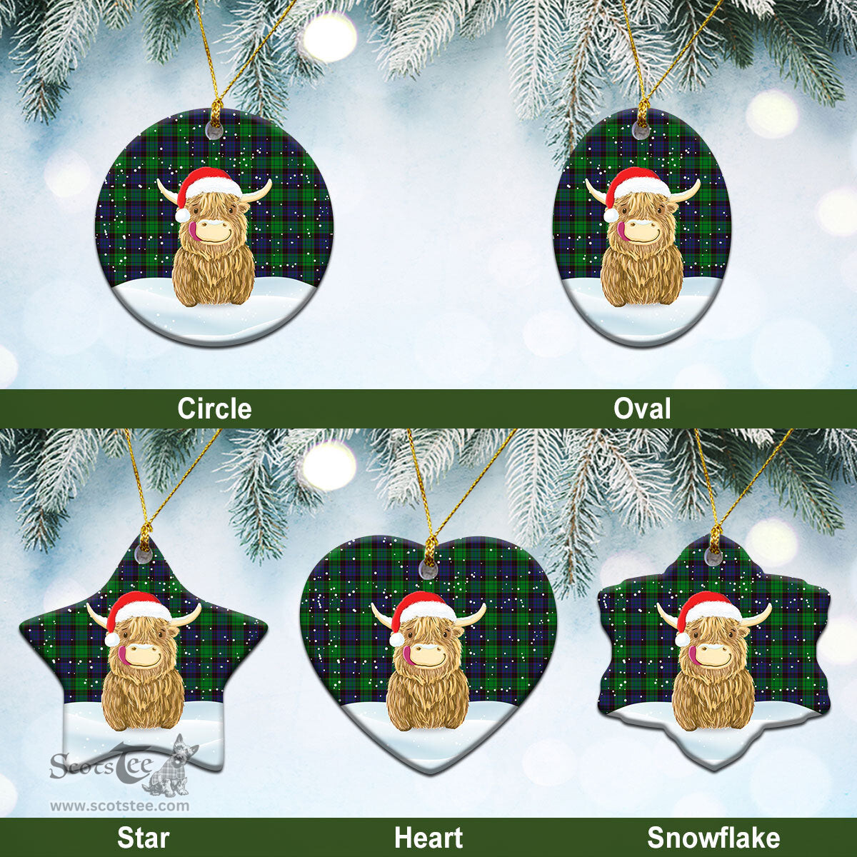 Scottish Stewart Old Modern Tartan Christmas Ceramic Ornament - Highland Cows Style - Tartan Plaid Christmas Decor Scottish Plaid Tartan Plaid - ScotsTee - scotstee.com