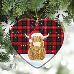 Scottish Wauchope (or Waugh) Tartan Christmas Ceramic Ornament - Highland Cows Style - Tartan Plaid Christmas Decor Scottish Plaid Tartan Plaid - ScotsTee - scotstee.com