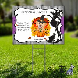 Halloween Decorations Outdoor Halloween Yard Sign Cute Golden Retriever Halloween Gift Dog Lover Halloween Yard Decorations - Scotstee Shop