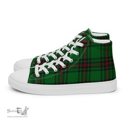 Tartan Men High Top Shoes Clan Kirkcaldy Plaid Converse High Tops Sneakers, Converse Christmas Sneakers Plaid High Top Shoes For Men