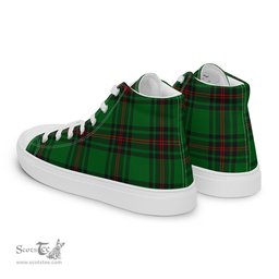 Tartan Men High Top Shoes Clan Kirkcaldy Plaid Converse High Tops Sneakers, Converse Christmas Sneakers Plaid High Top Shoes For Men