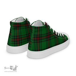 Tartan Men High Top Shoes Clan Kirkcaldy Plaid Converse High Tops Sneakers, Converse Christmas Sneakers Plaid High Top Shoes For Men