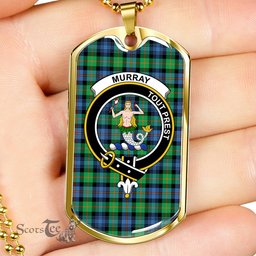 Murray Dysart Of Athole Ancient Scottish Clan Tartan Military Dog Tag Necklace Jewelry