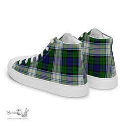 Plaid Tartan Men High Top Sneakers Clan Blackwatch Dress Modern Plaid Converse High Tops Sneakers, Converse Christmas Sneakers