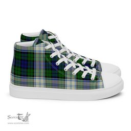 Plaid Tartan Men High Top Sneakers Clan Blackwatch Dress Modern Plaid Converse High Tops Sneakers, Converse Christmas Sneakers