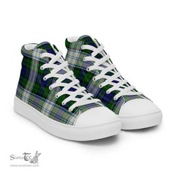 Plaid Tartan Men High Top Sneakers Clan Blackwatch Dress Modern Plaid Converse High Tops Sneakers, Converse Christmas Sneakers