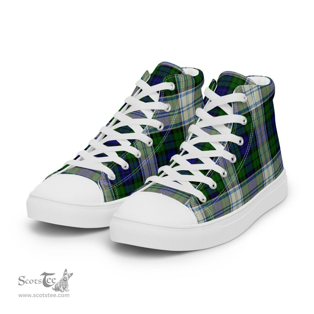 Plaid Tartan Men High Top Sneakers Clan Blackwatch Dress Modern Plaid Converse High Tops Sneakers, Converse Christmas Sneakers