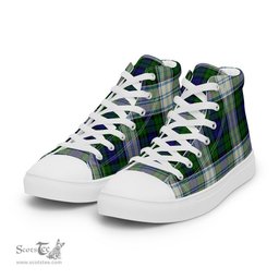 Plaid Tartan Men High Top Sneakers Clan Blackwatch Dress Modern Plaid Converse High Tops Sneakers, Converse Christmas Sneakers