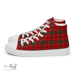 Tartan Men High Top Shoes Clan Heron Plaid Converse High Tops Sneakers, Converse Christmas Sneakers Plaid High Top Shoes For Men