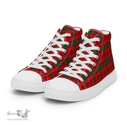 Tartan Men High Top Shoes Clan Heron Plaid Converse High Tops Sneakers, Converse Christmas Sneakers Plaid High Top Shoes For Men