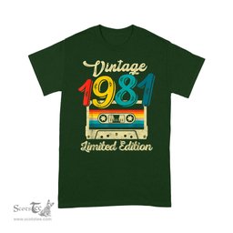 Vintage 1981 Limited Edition 40th Birthday Cassette Tape Birthday Shirt Funny 40th Birthday T Shirts - Scotstee Shop